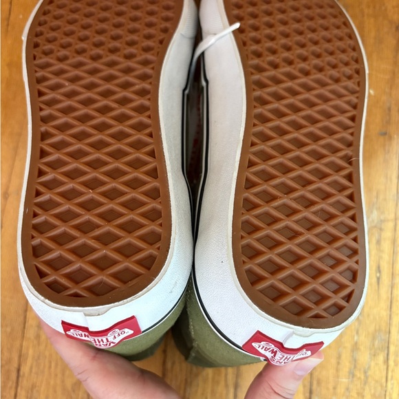 Vans Olive and White Skate Shoes - Picture 4 of 6